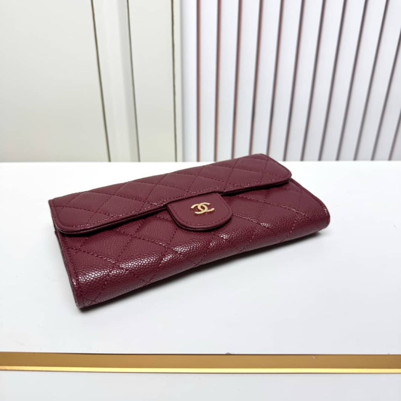 Chanel Quilted Trifold Wallet Red 19Cm - Image 5