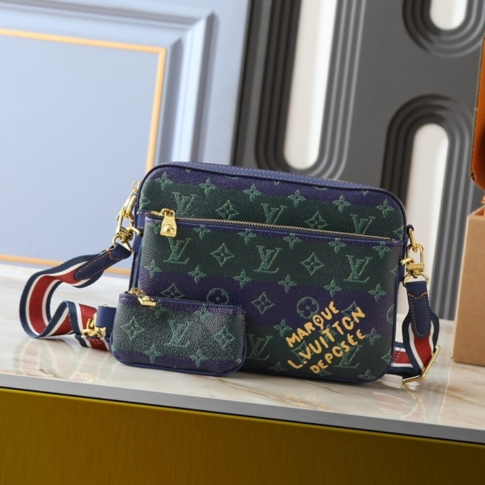 Louis Vuitton Trio Messenger Blue Stripes 25Cm M26026 - Image 2