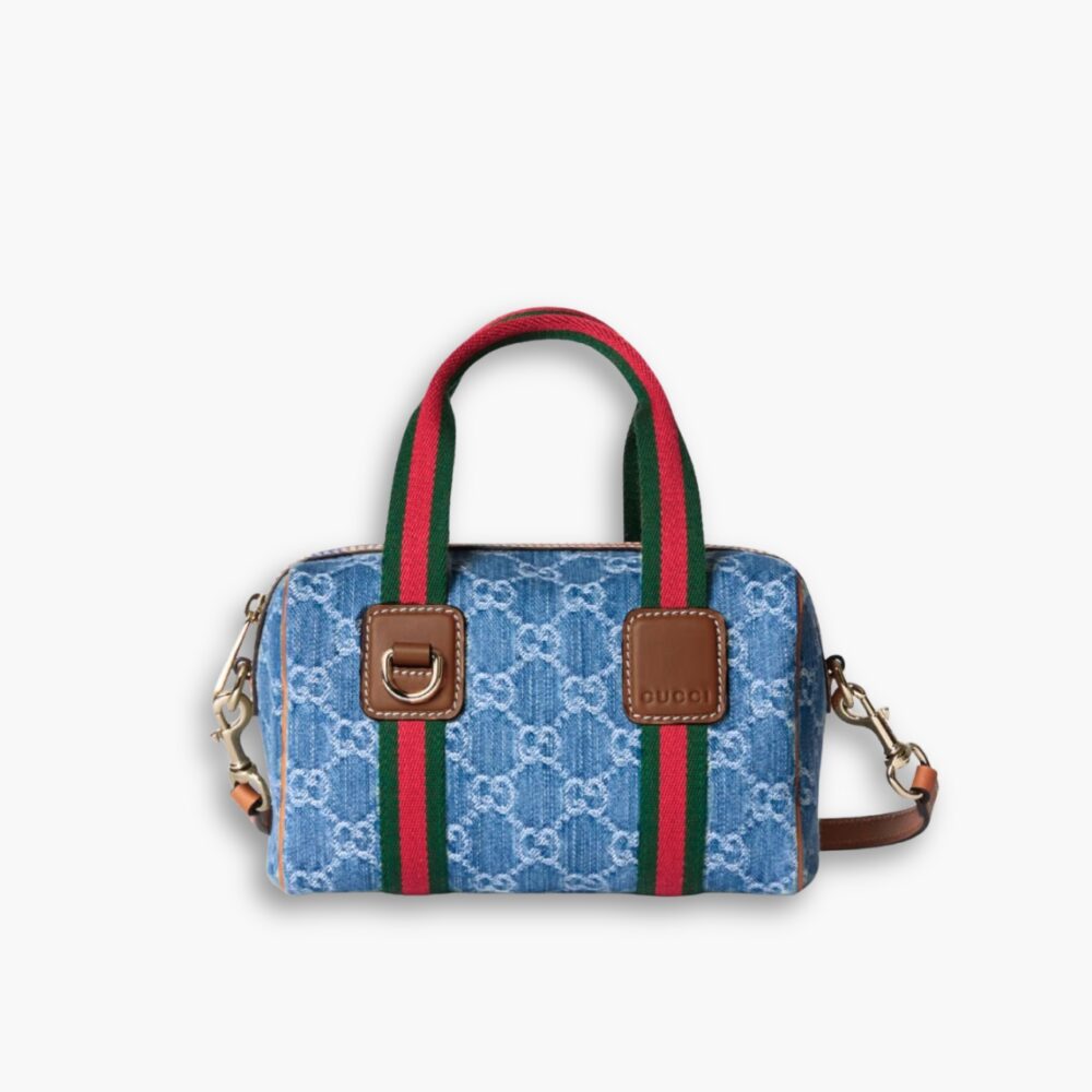 Gucci Mini GG Handbag Blue And White 21Cm 859975 FAFTZ 8661