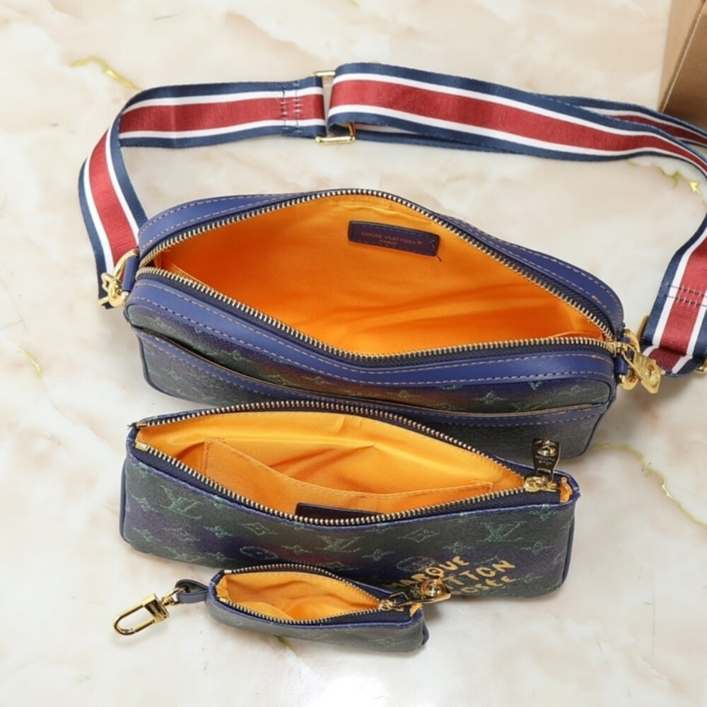 Louis Vuitton Trio Messenger Blue Stripes 25Cm M26026 - Image 7