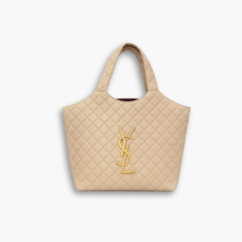 Saint Laurent Icare Maxi Shopping Bag In Quilted Beige 50Cm 698651AABR89748