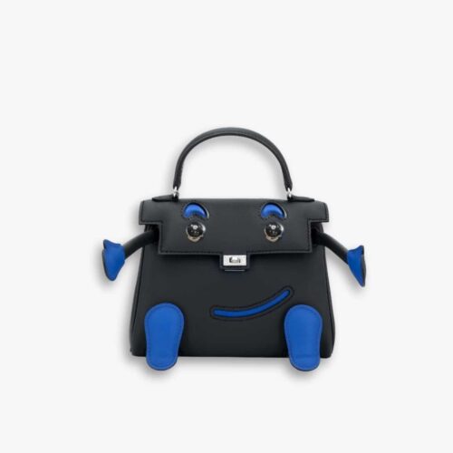 Hermes Kelly Doll Horseshoe Quelle Idole Black Bleu 17Cm