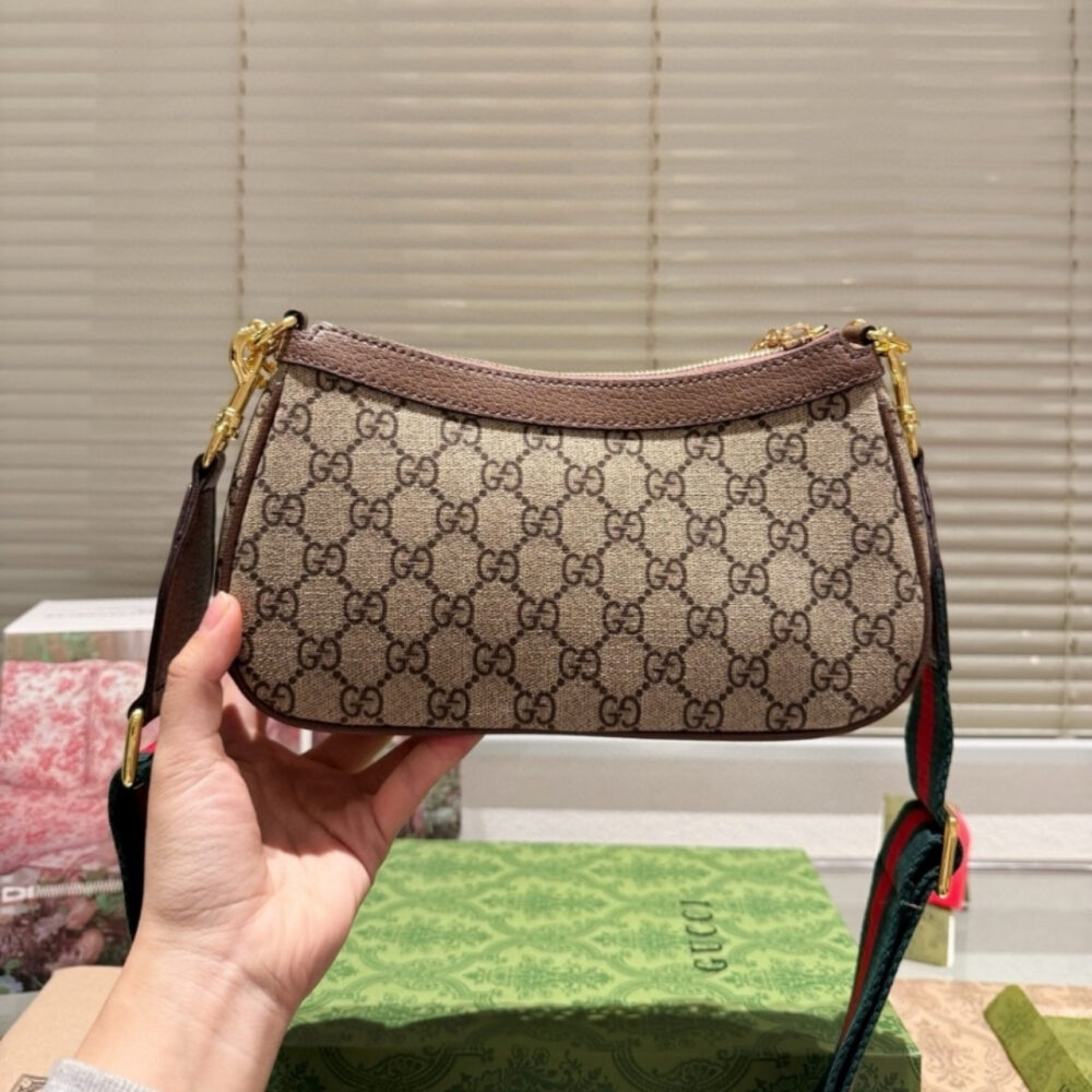 Gucci Ophidia Small Shoulder Bag Beige And Dark Brown 25Cm 735132 FABLE 9442 - Image 4