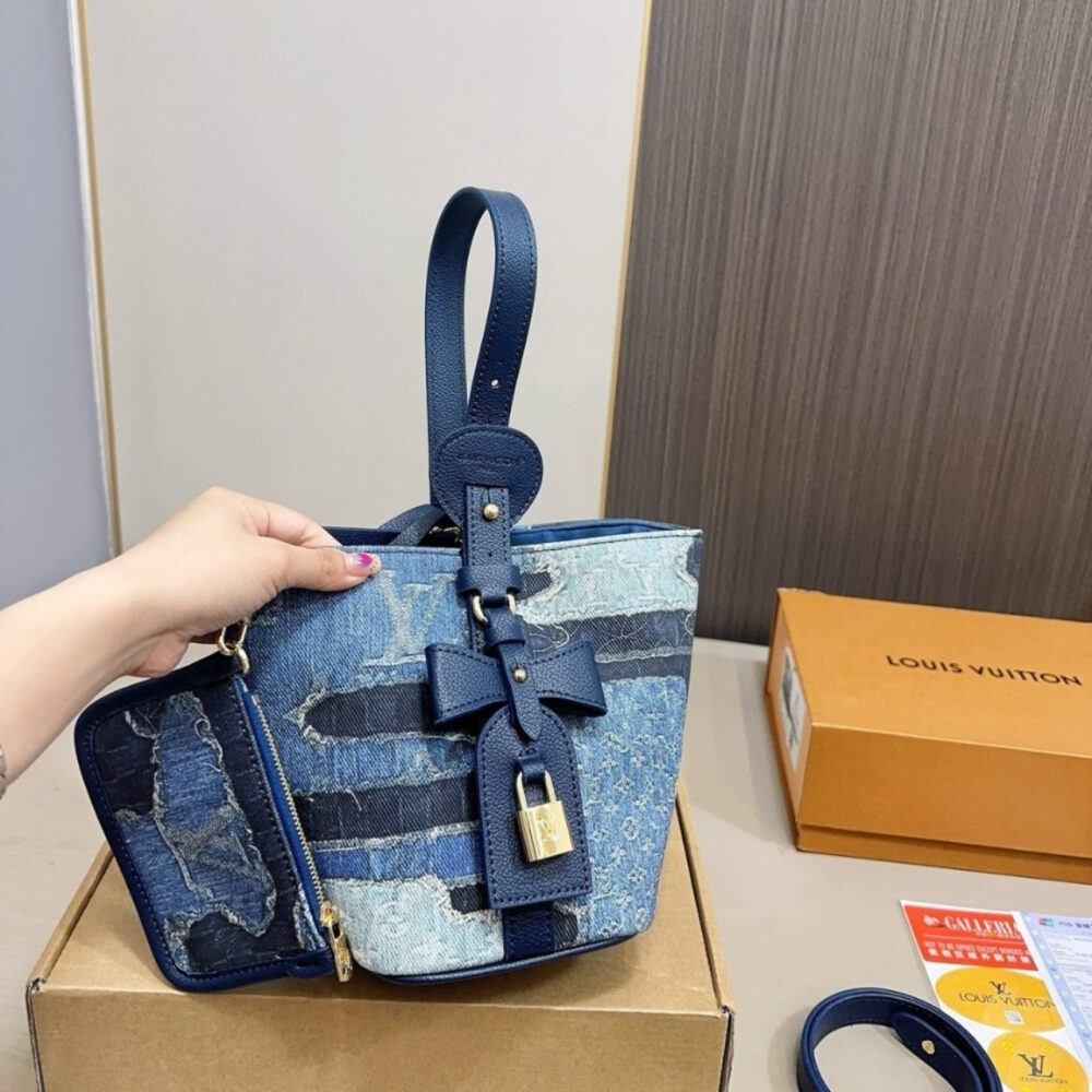 Louis Vuitton All In BB Bag Denim Blue 18Cm - Image 4