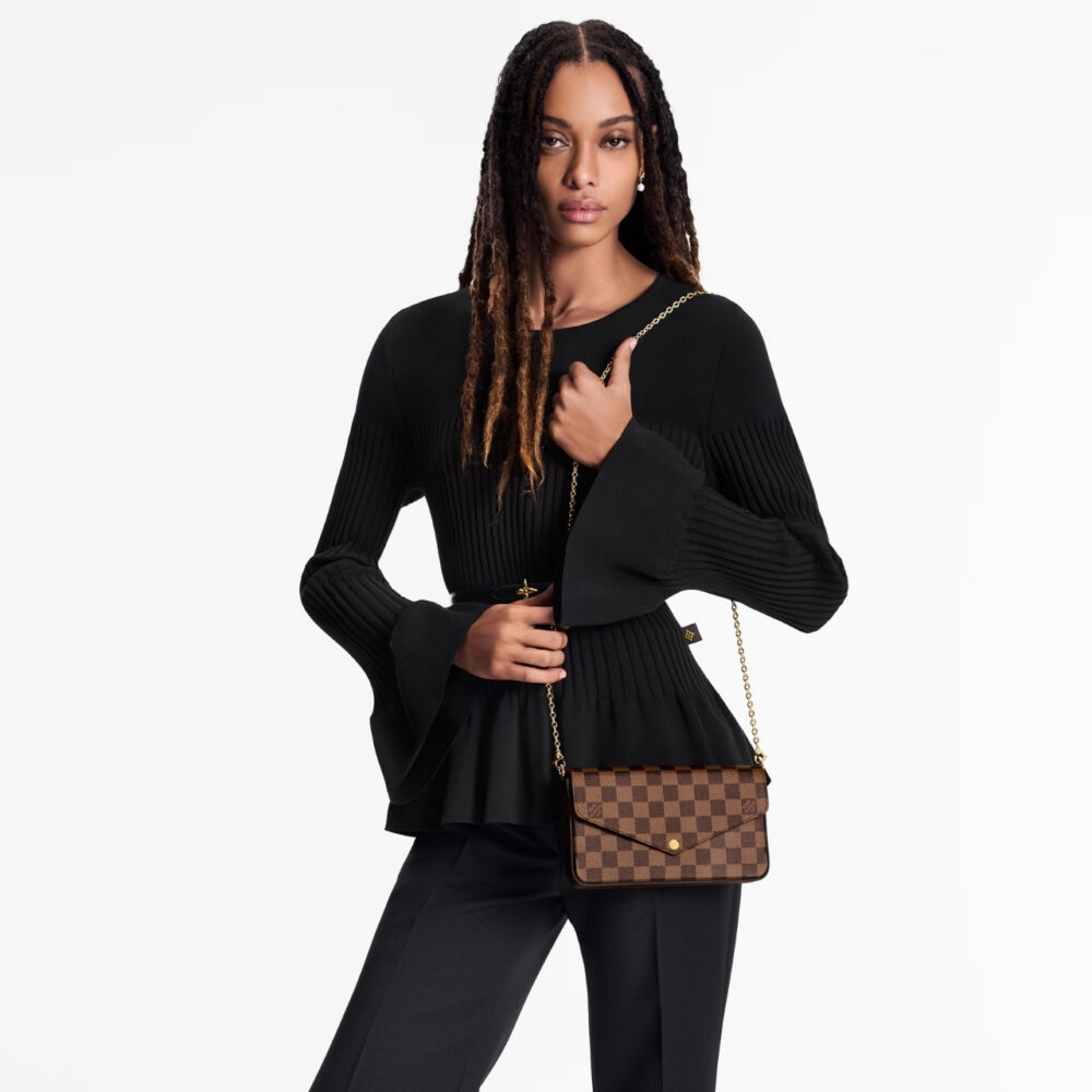 Louis Vuitton Félicie Pochette Damier Ebène Canvas 21Cm N40492 - Image 6