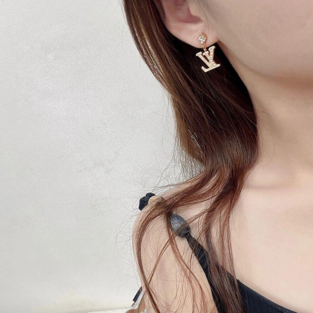 Louis Vuitton Lady LV Earrings Gold M01844 - Image 7