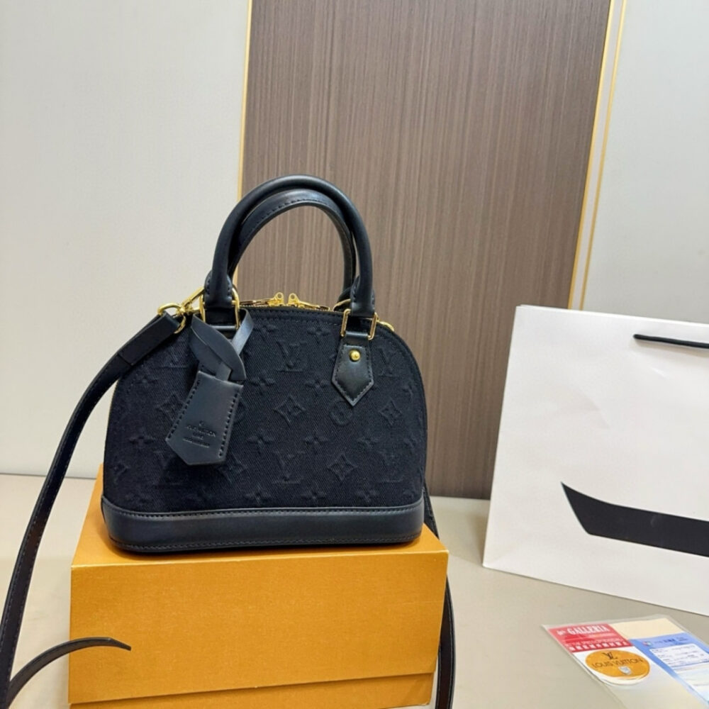 Louis Vuitton Alma Denim Black 24Cm - Image 2