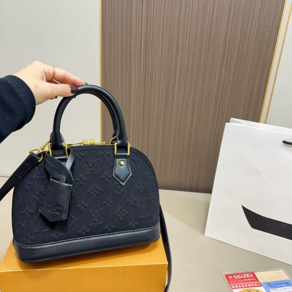 Louis Vuitton Alma Denim Black 24Cm - Image 3