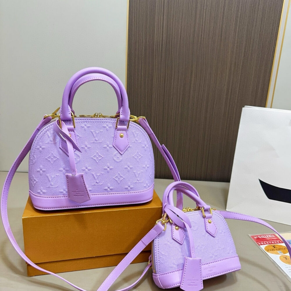Louis Vuitton Alma Denim Purple 24Cm - Image 2