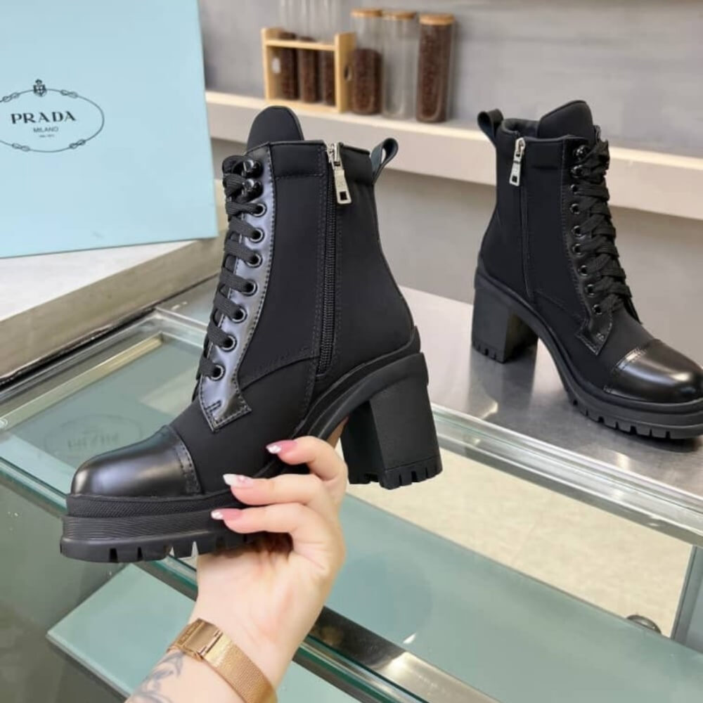 Prada Re Nylon Booties Black 1T239N 3LFU F0002 F 085 - Image 7
