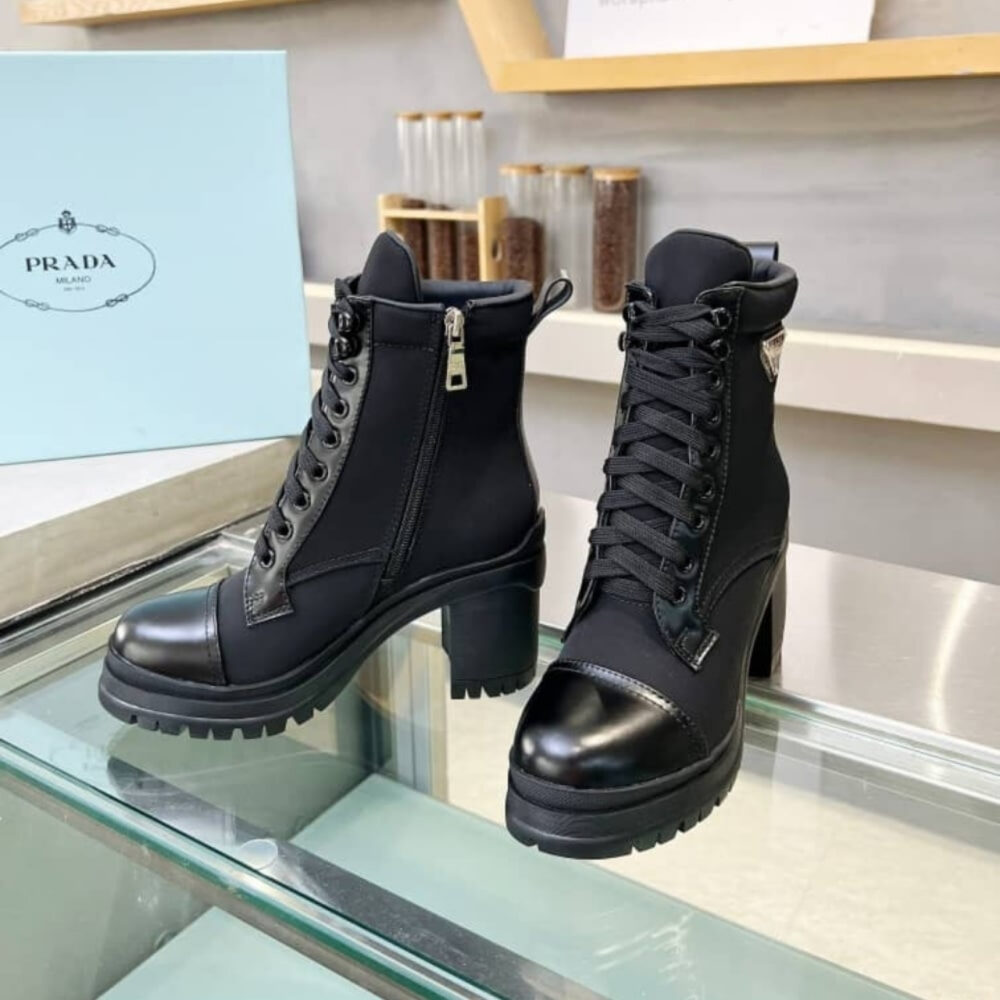 Prada Re Nylon Booties Black 1T239N 3LFU F0002 F 085 - Image 8