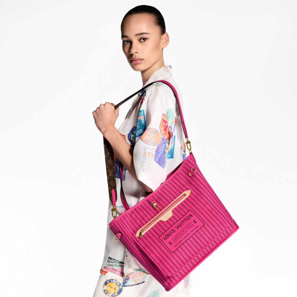 Super Vip 1:1 – Louis Vuitton Neverfull Bandoulière Inside Out MM Bag Pink 31Cm M12707 - Image 7