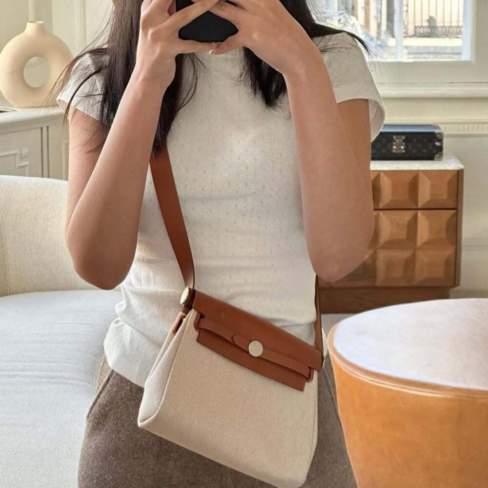 Super Vip 1:1 - Hermes Herbag Zip 20 Bag Brown 20Cm H085414CKAA - Image 6