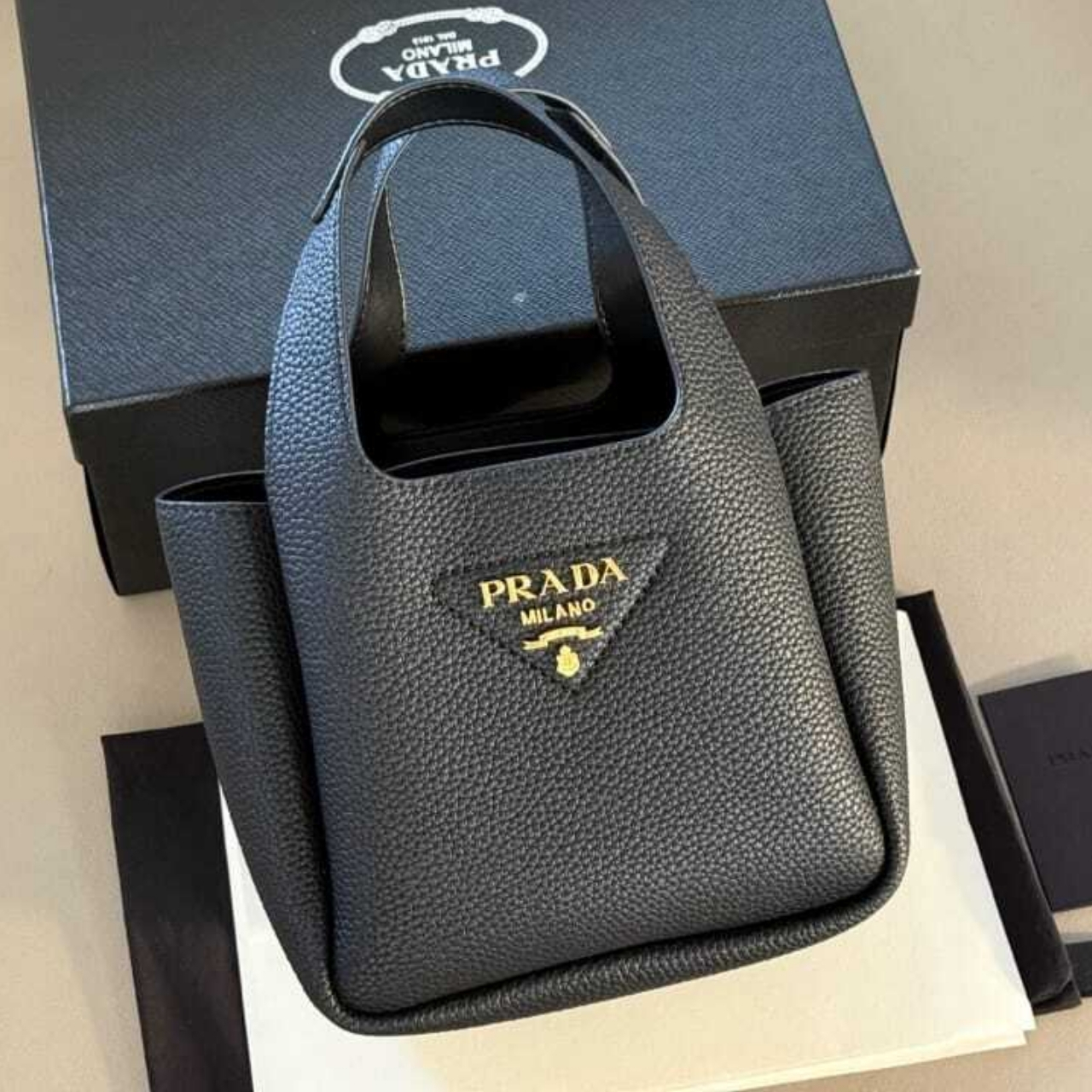 Prada Mini Handbag Black 18cm 1BA349 - Image 2