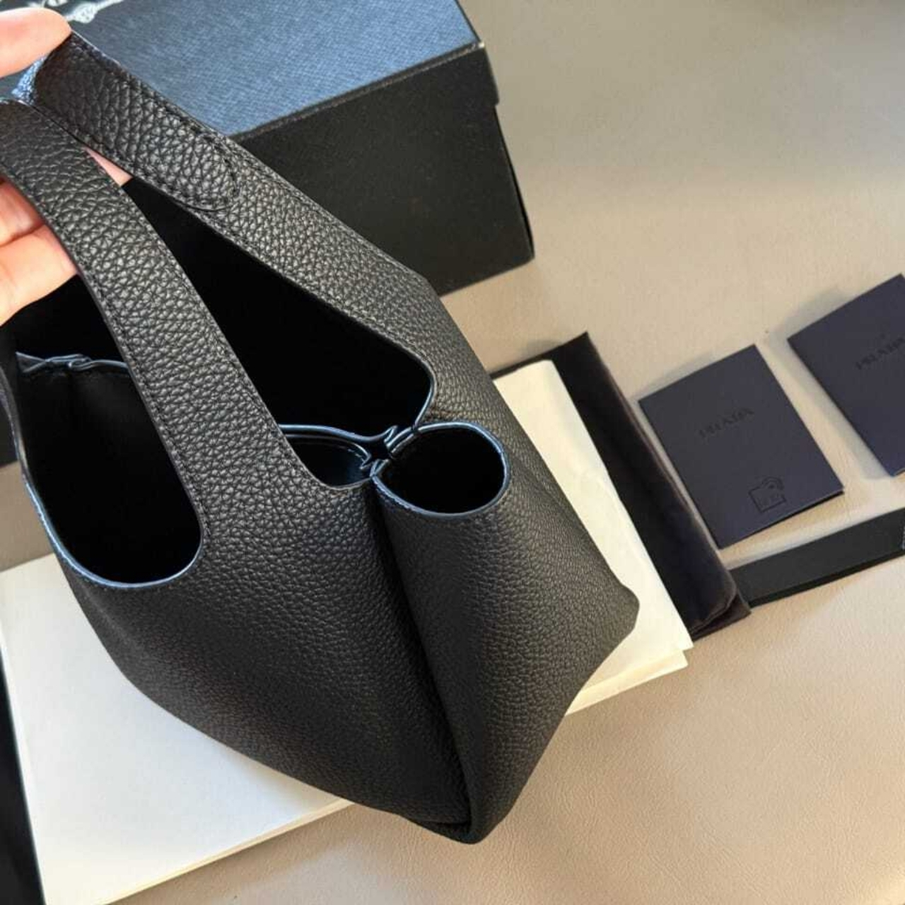 Prada Mini Handbag Black 18cm 1BA349 - Image 3