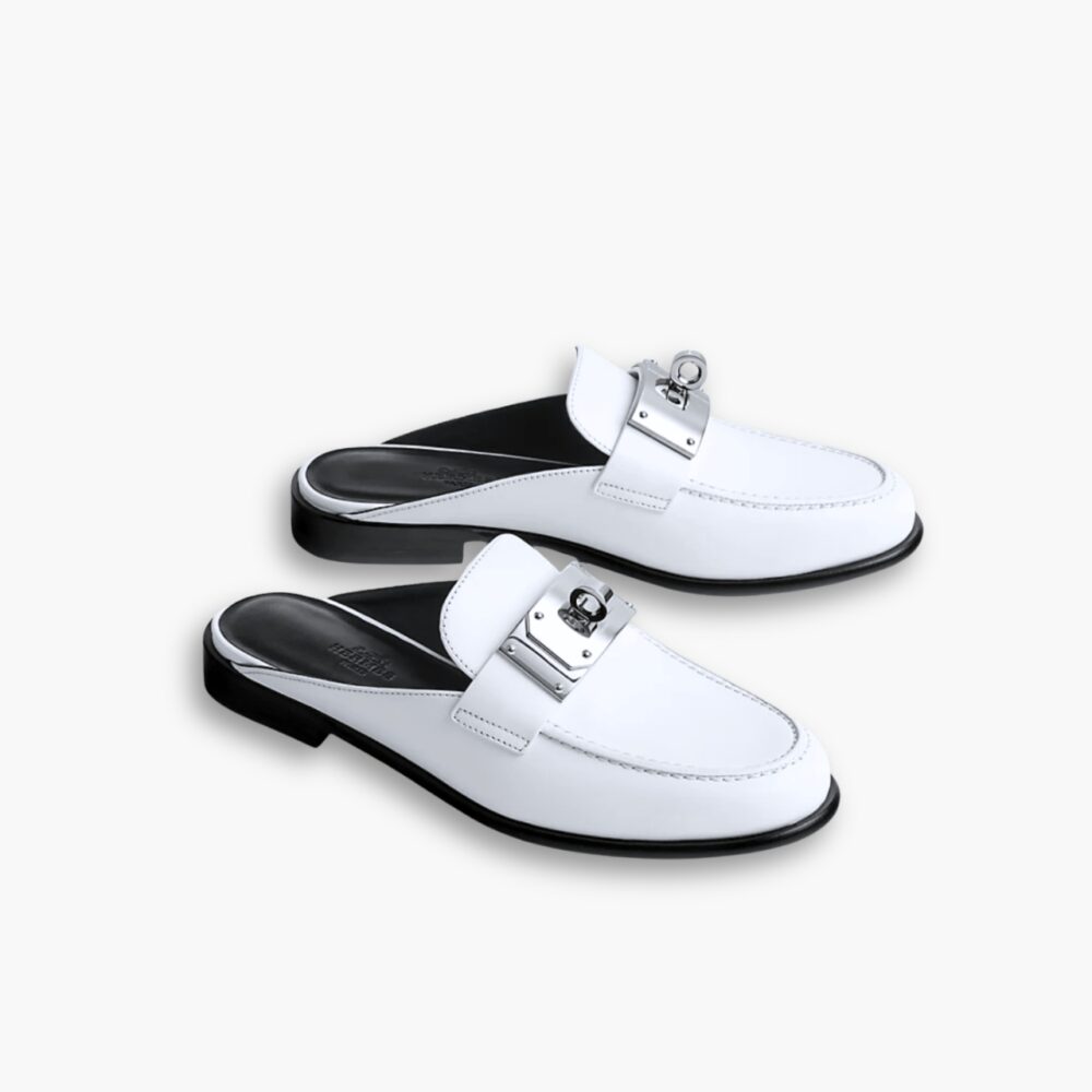 Hermes Lota Mule White H241159Z 90360