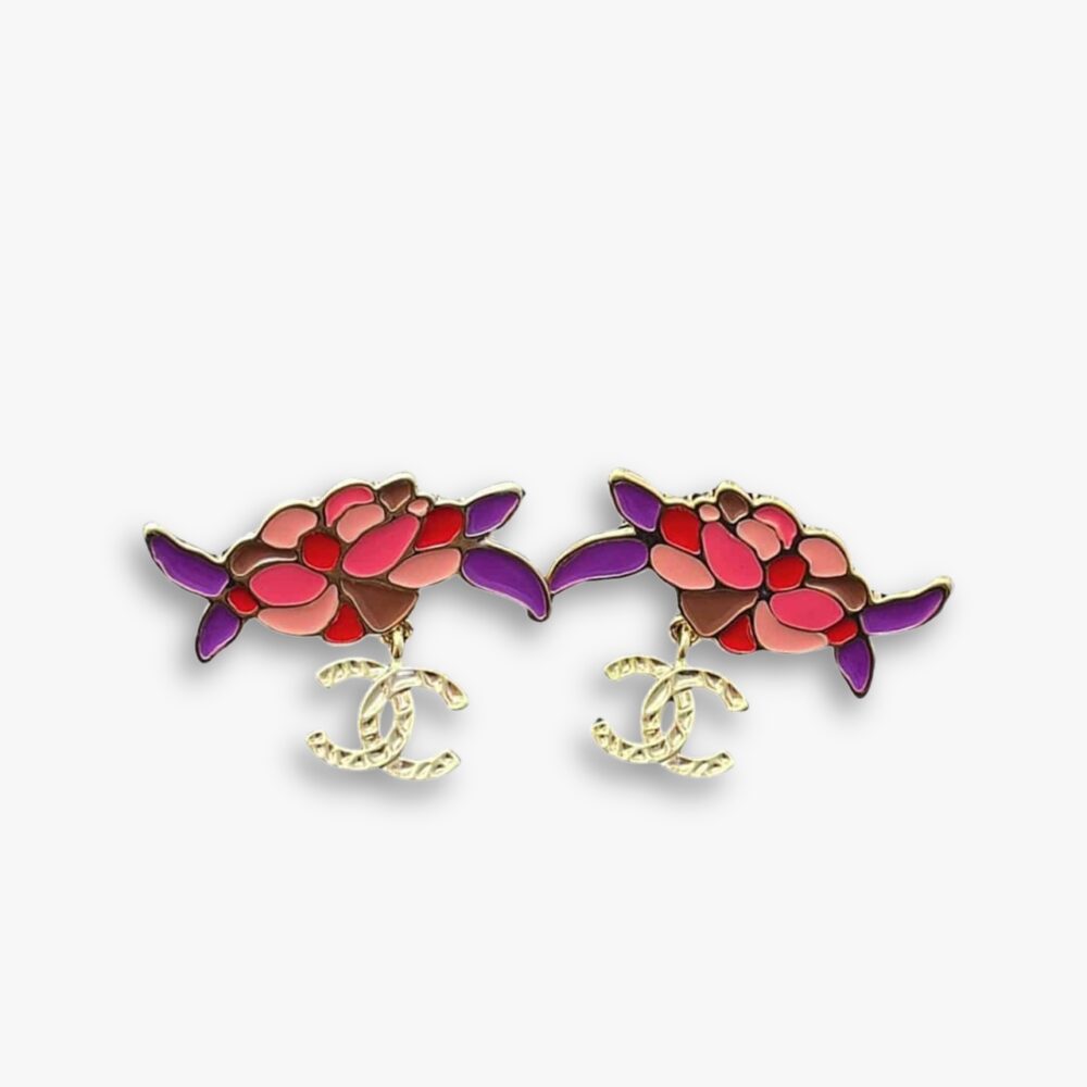 Chanel Pendant Earrings Gold And Multicolour ABF933 B21129 U2138