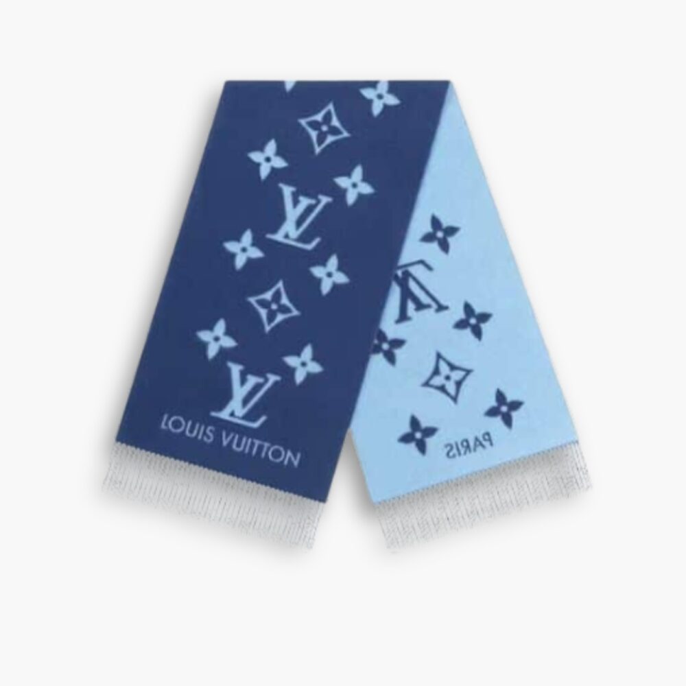 Louis Vuitton Reykjavik Scarf Blue 180Cm M77374