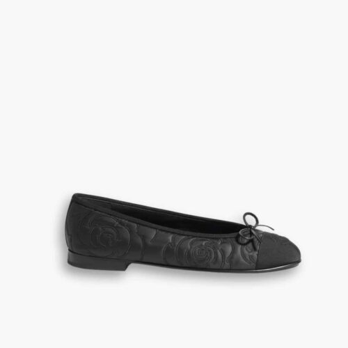 Chanel Ballet Flats Embroidered Fabric And Grosgrain Black G02819 B21026 94305