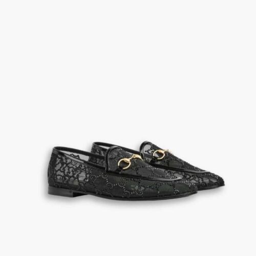Gucci Women GG Crystal Jordaan Loafer Black 835483 FAEQ0 1046