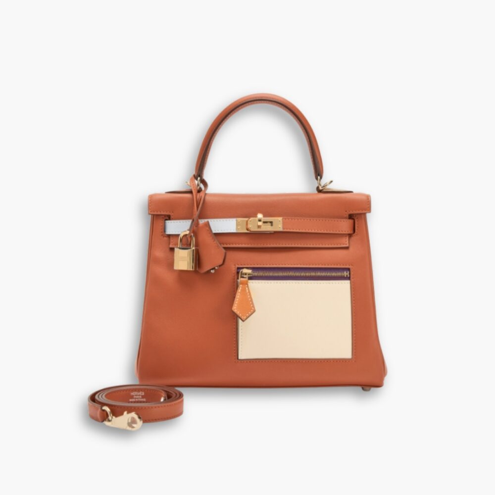 Hermes Colormatic Kelly 25 Retourne Orange 28Cm