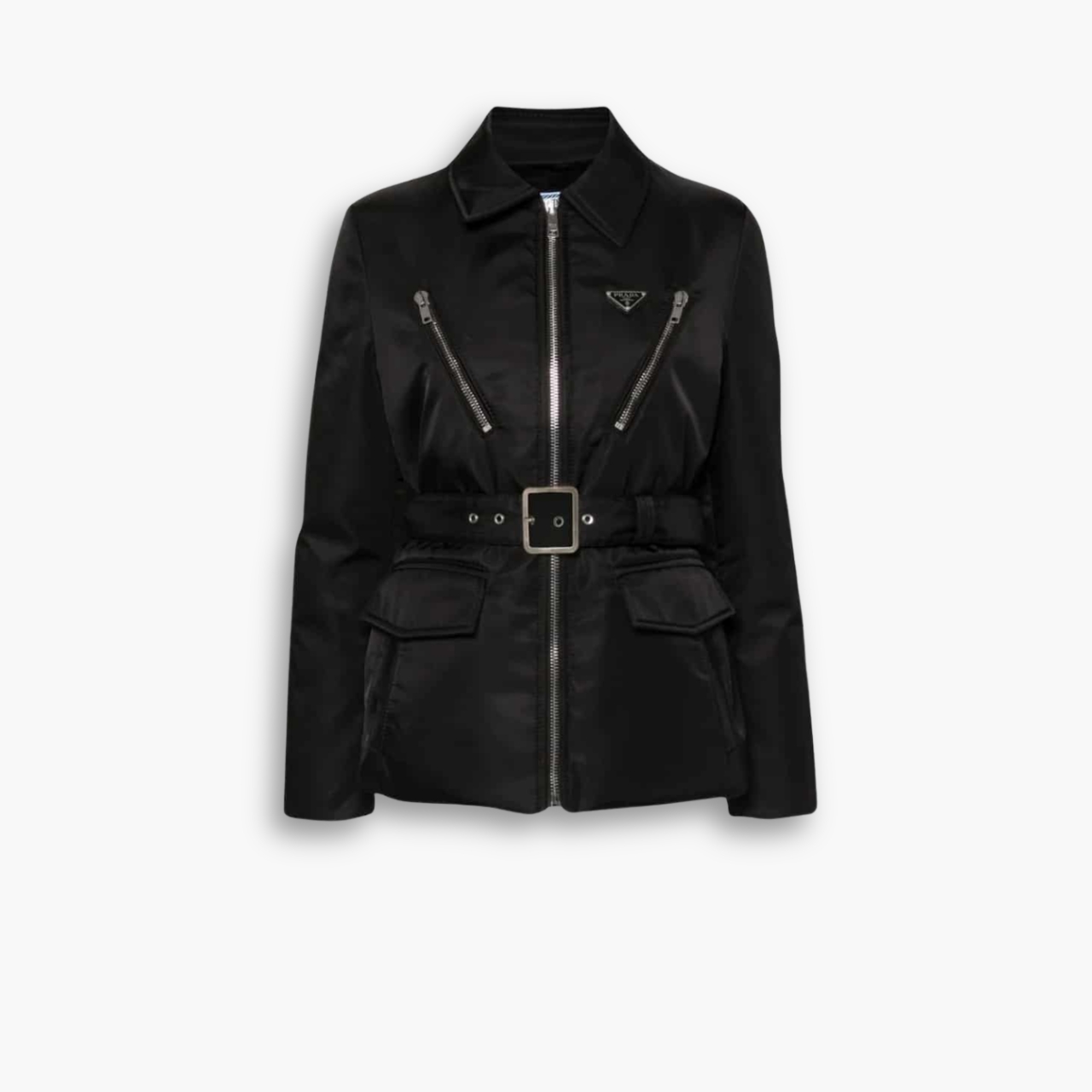 Prada Triangle Logo Padded Jacket Black