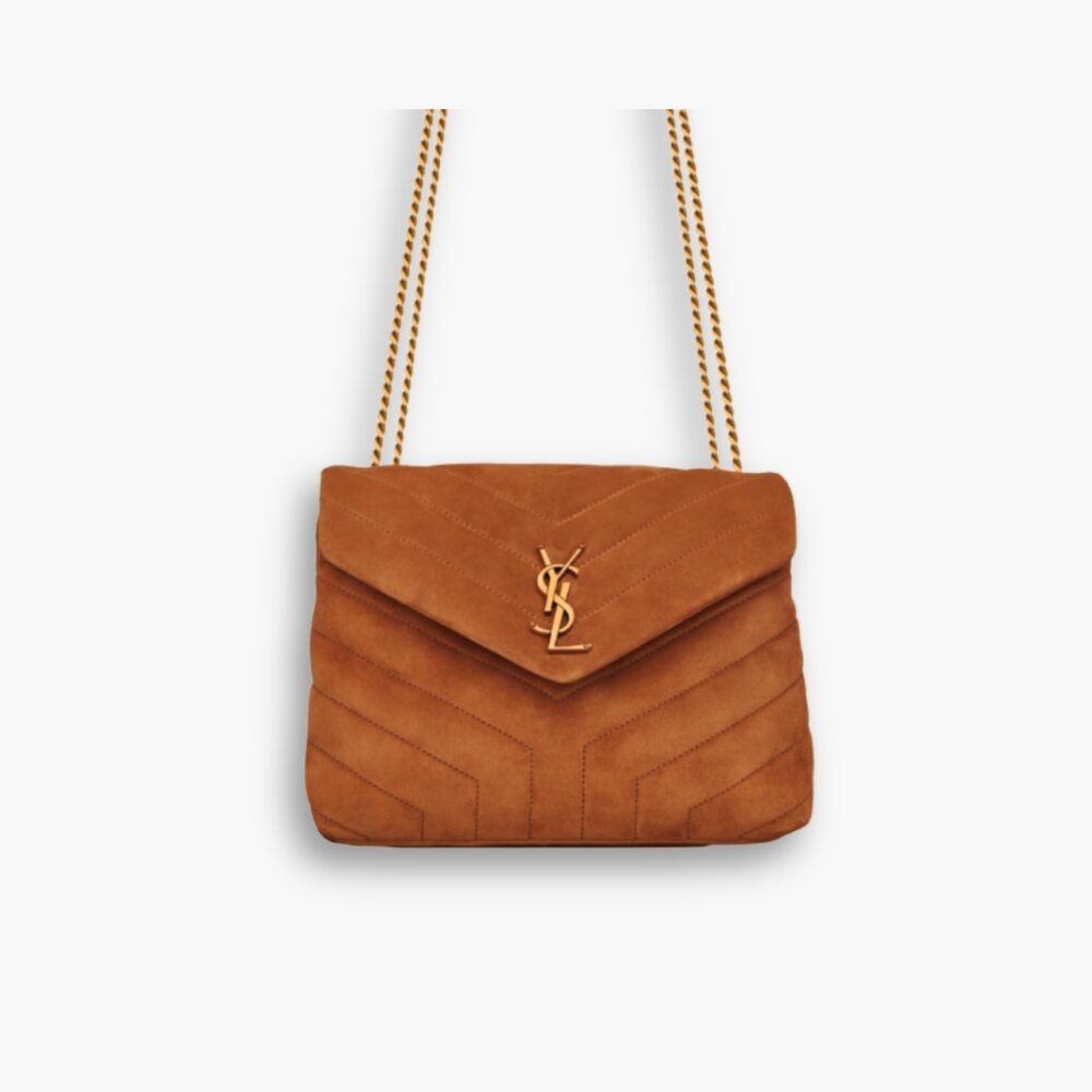 Saint Laurent Loulou Small In Suede Cinnamon Brown 23Cm 4946991U8C77761