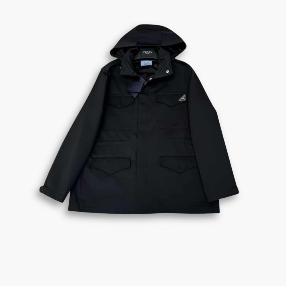Prada Hooded Windbreaker Black