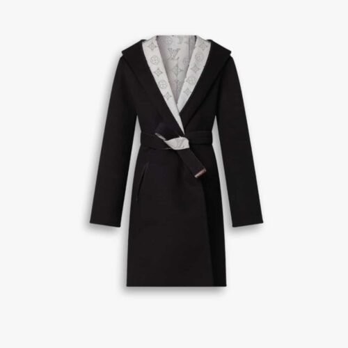 Louis Vuitton Reversible Mahina Monogram Wrap Coat Black
