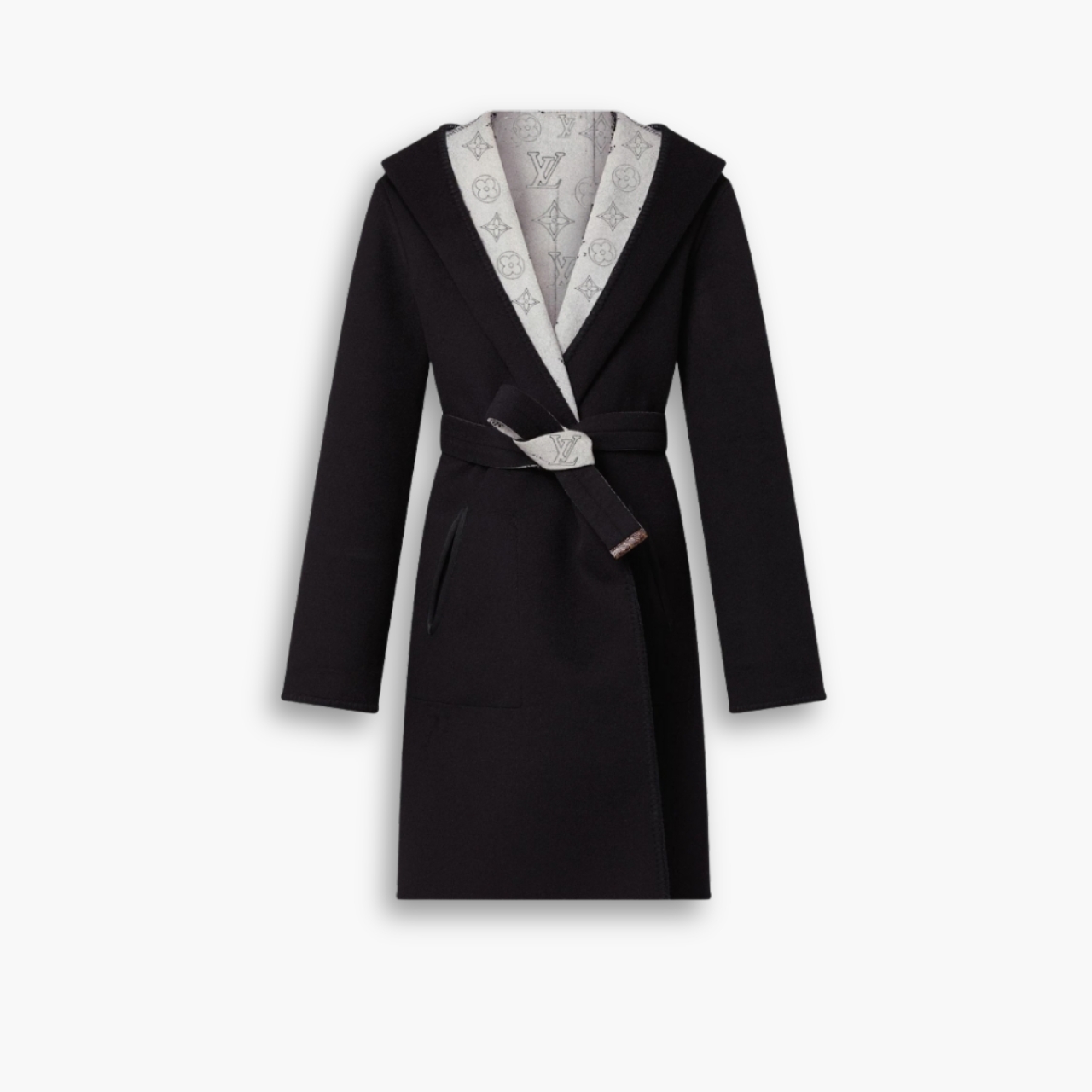Louis Vuitton Reversible Mahina Monogram Wrap Coat Black