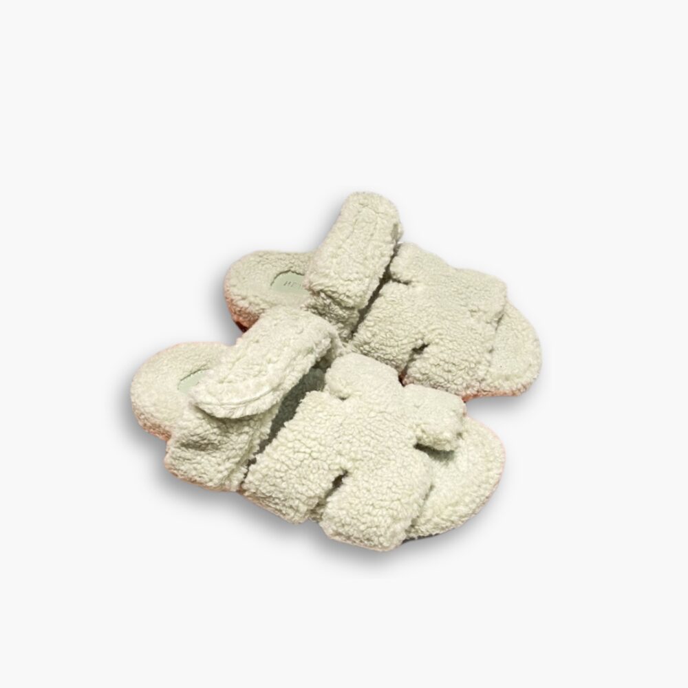 Hermes Chypre Sandal In Light Beige Wool