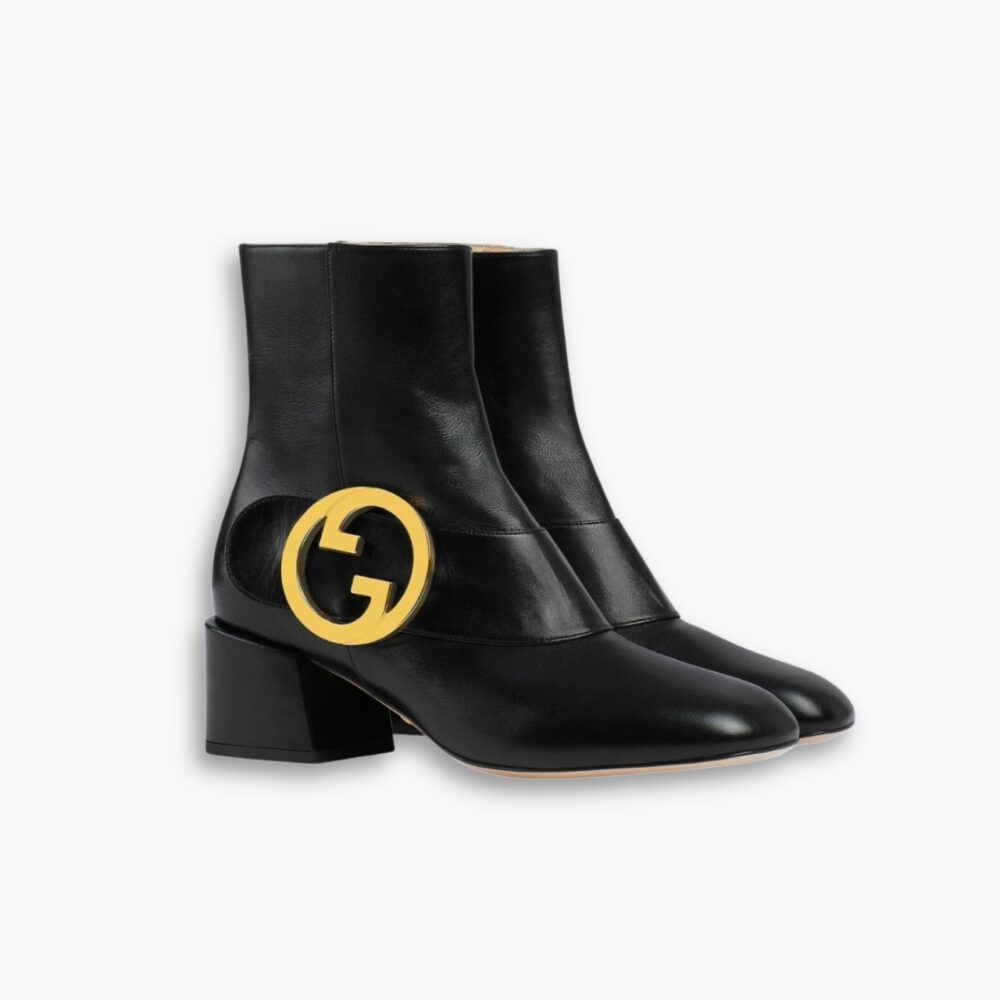 Gucci Blondie Women Ankle Boot Black 700016 C9D00 1000
