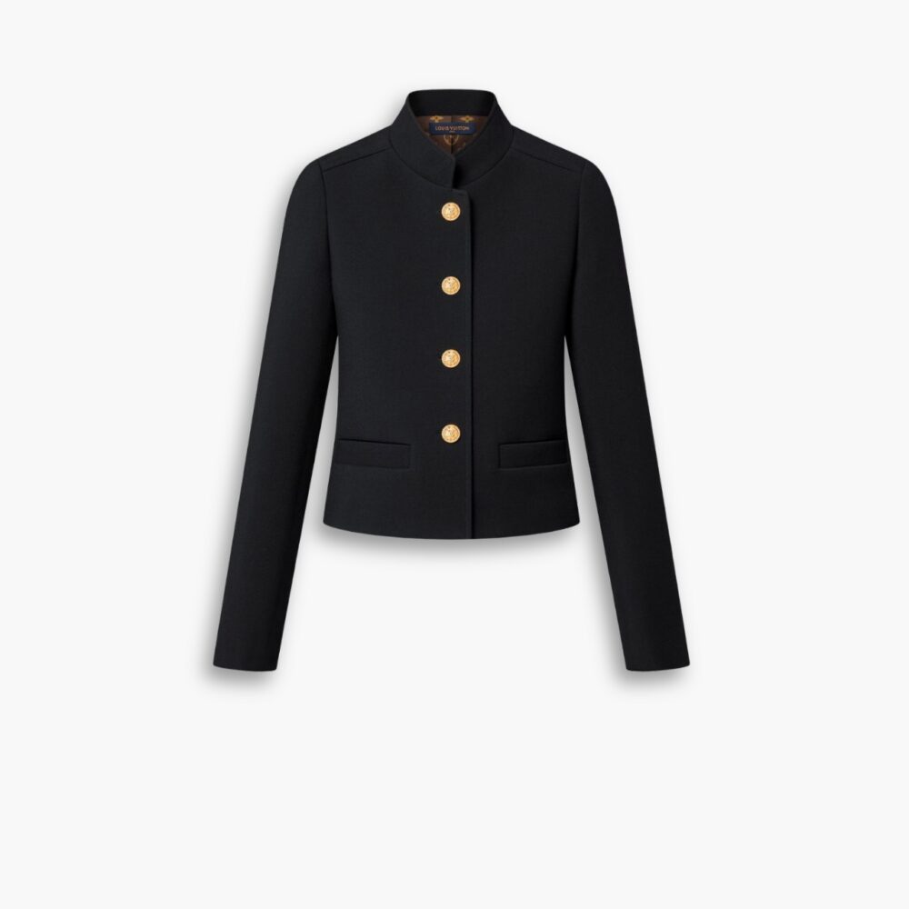 Louis Vuitton LV Button Officer Jacket Black 1AGOKI