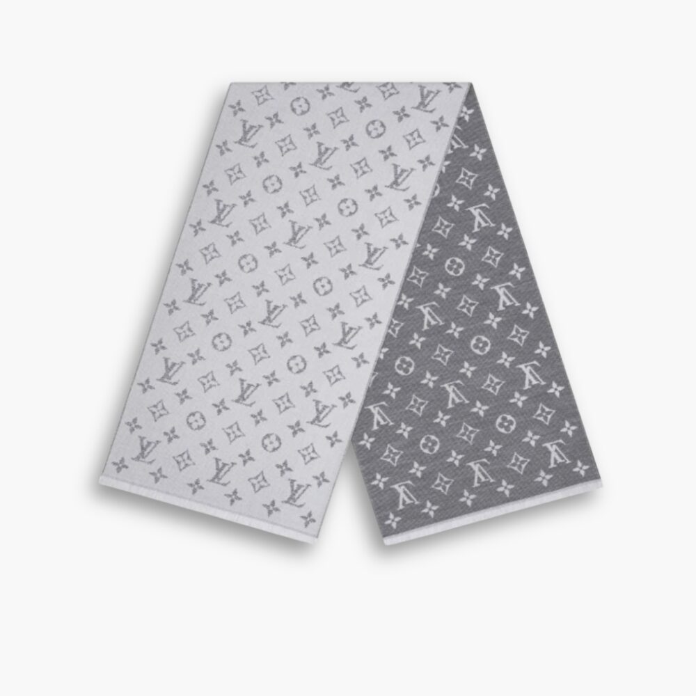 Louis Vuitton Cachecol Monogram Denim Scarf Light Grey 200Cm
