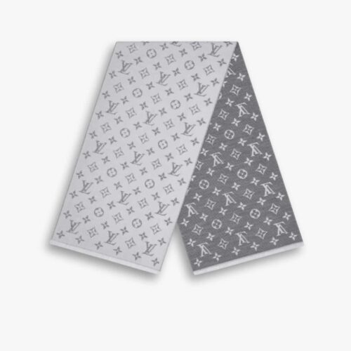 Louis Vuitton Cachecol Monogram Denim Scarf Light Grey 200Cm