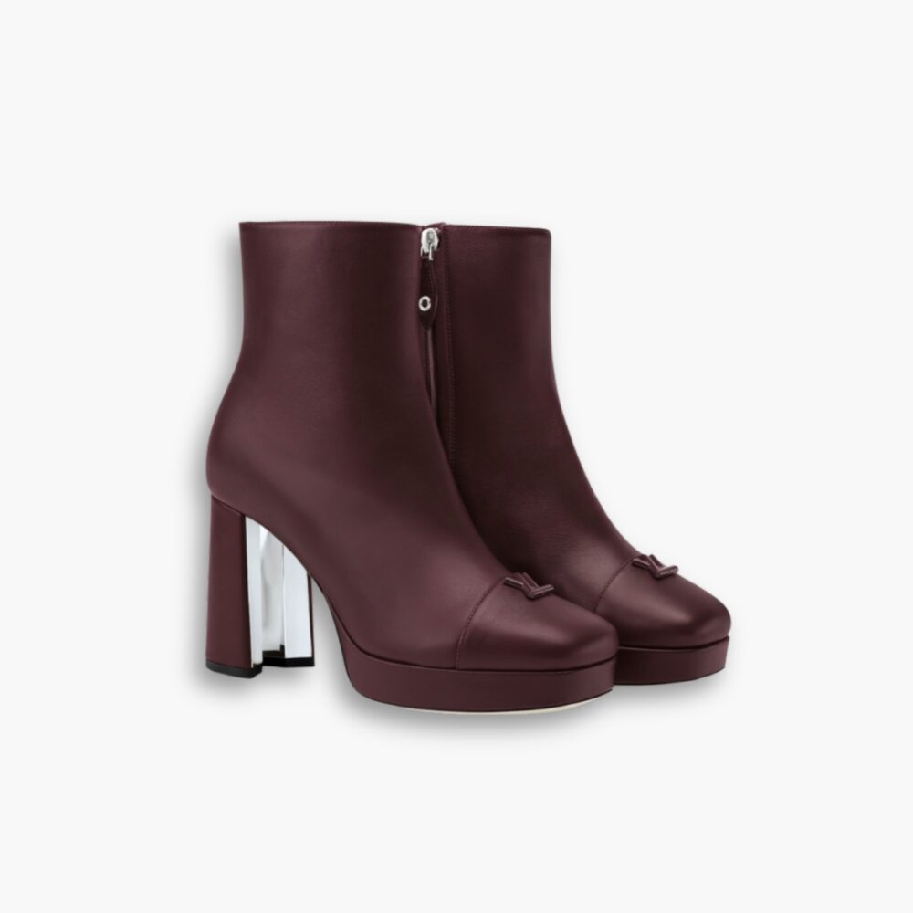 Louis Vuitton Swing Platform Ankle Boot Bordeaux Red 1AIFO7