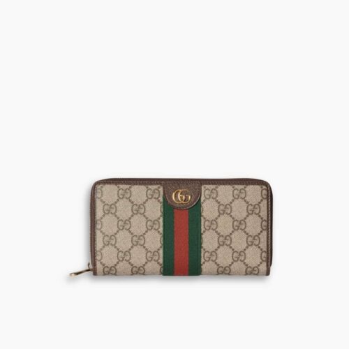 Gucci Ophidia Zip Around Wallet Brown 19Cm 838484 FAE0L 9746