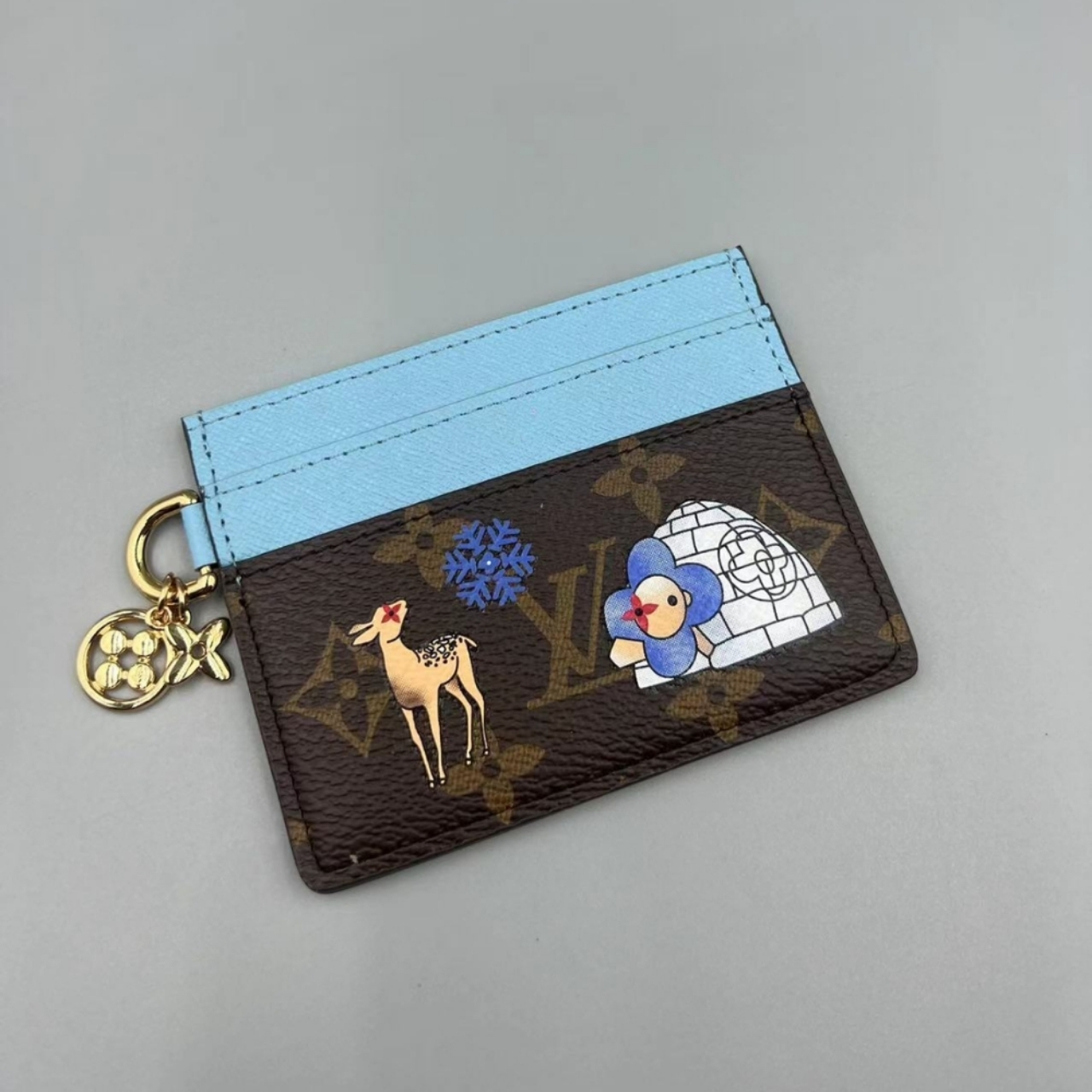 Louis Vuitton LV Charms Card Holder Monogram Blue Frost 10Cm M15324 - Image 2