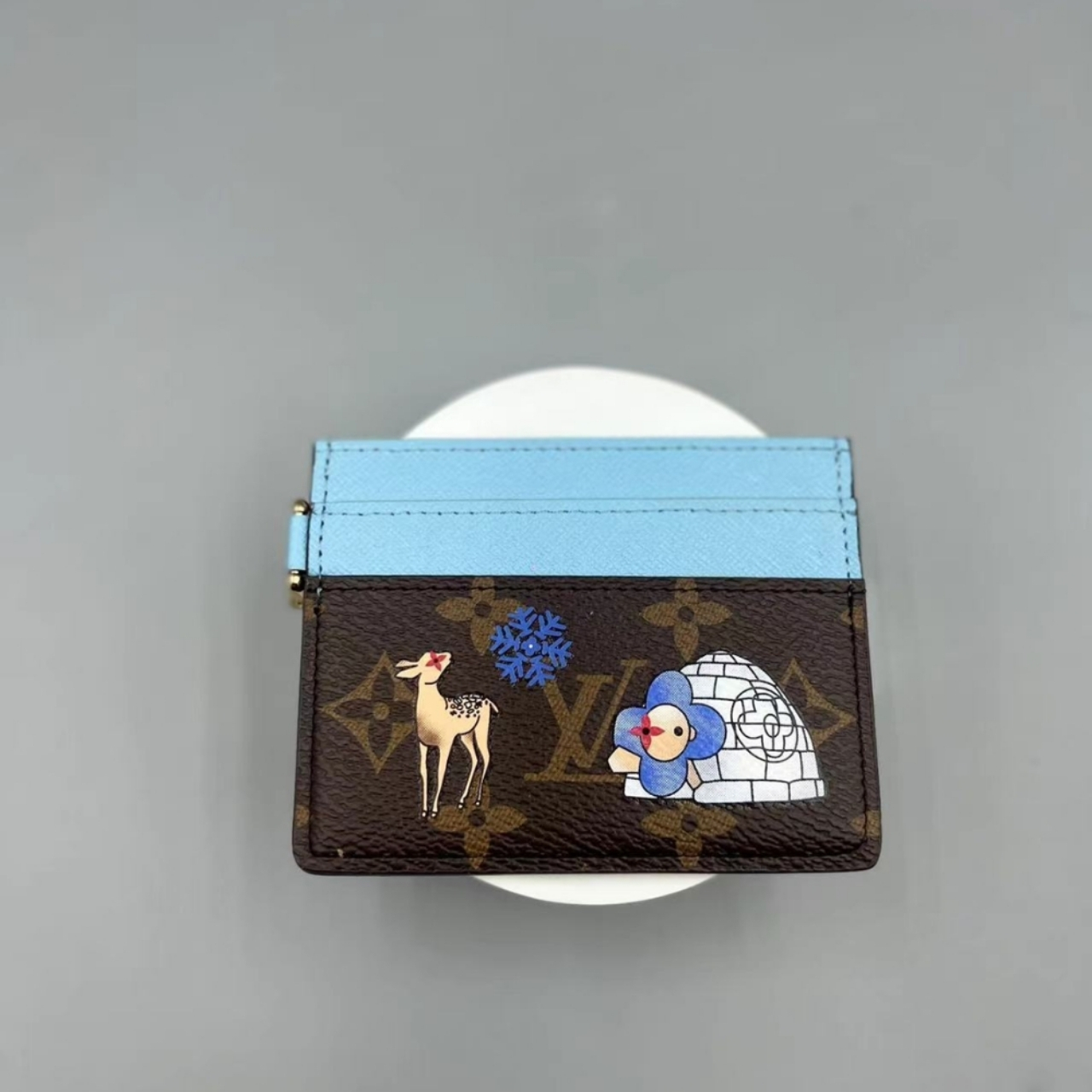 Louis Vuitton LV Charms Card Holder Monogram Blue Frost 10Cm M15324 - Image 3