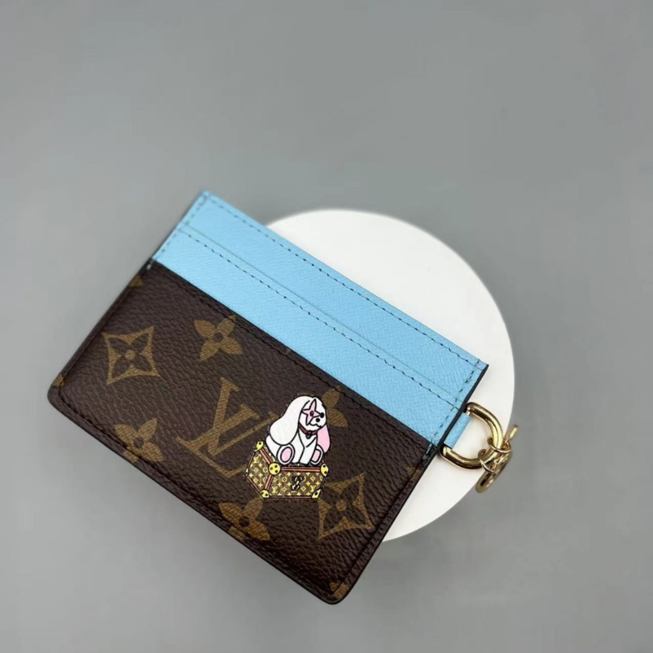 Louis Vuitton LV Charms Card Holder Monogram Blue Frost 10Cm M15324 - Image 4