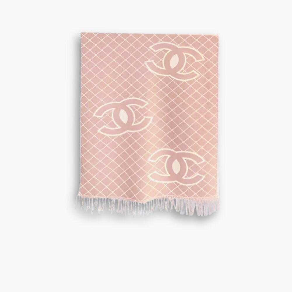 Chanel Cashmere Shearling Scarf Pink