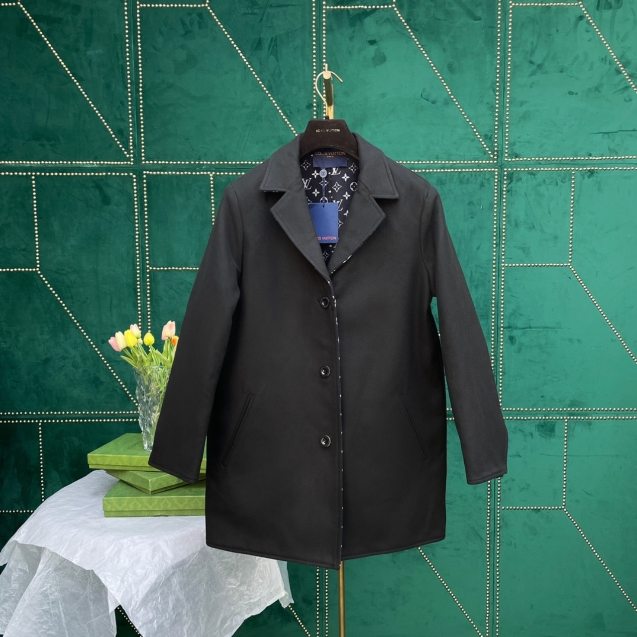 Louis Vuitton Reversible Monogram Jacquard Coat Black - Image 2