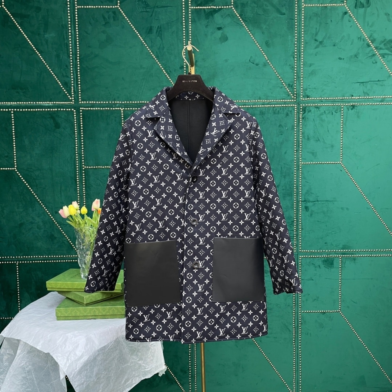 Louis Vuitton Reversible Monogram Jacquard Coat Black - Image 3