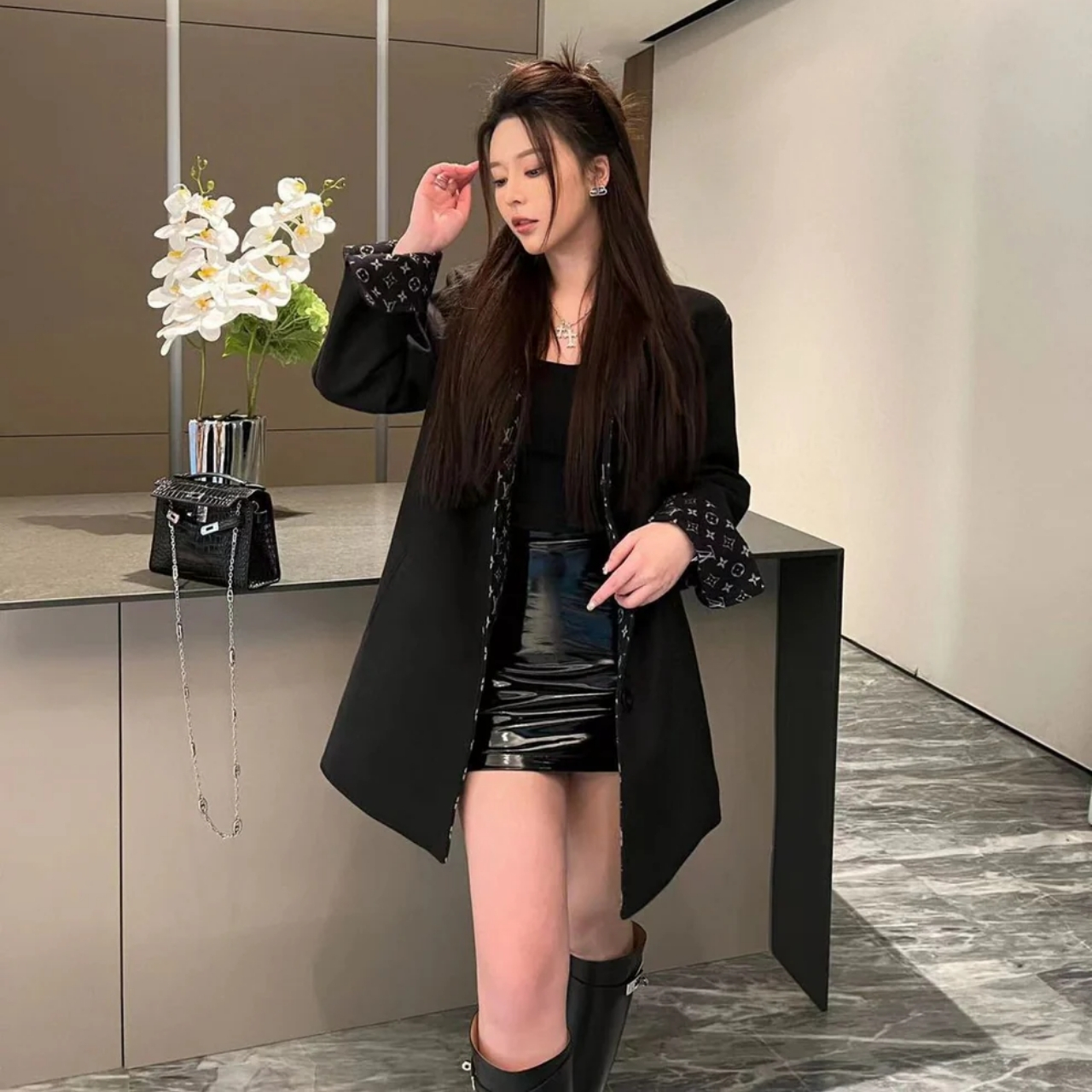 Louis Vuitton Reversible Monogram Jacquard Coat Black - Image 4