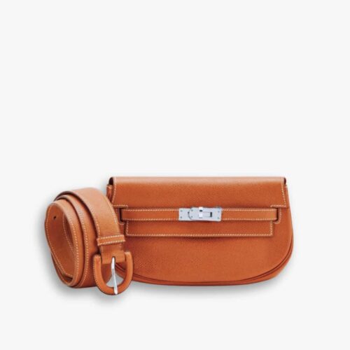 Hermes Kelly Moove Swift Silver Hardware Orange 20Cm