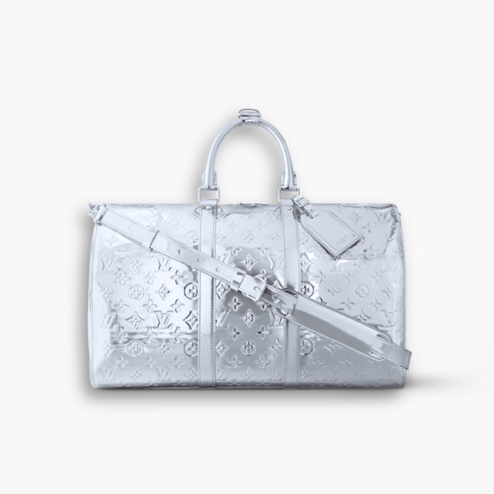 Louis Vuitton Keepall Bandoulière 45 Silver 45Cm M12858