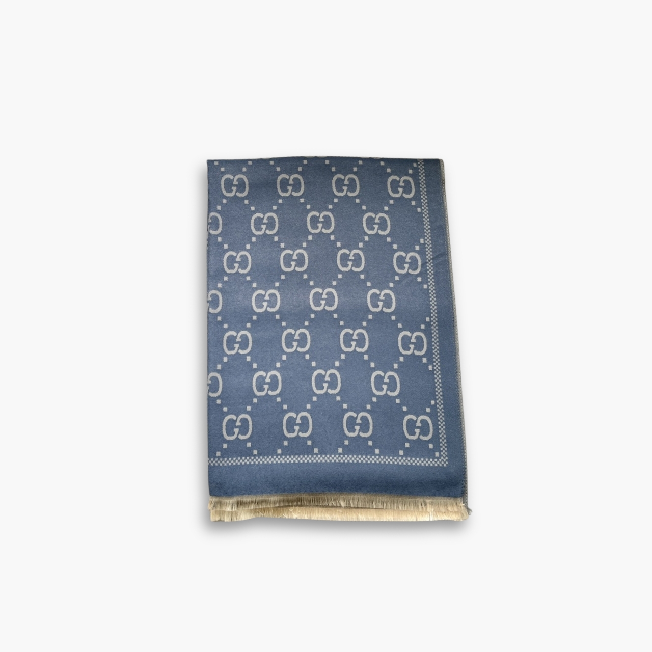 Gucci GG Jacquard Knitted Scarf Blue 180Cm