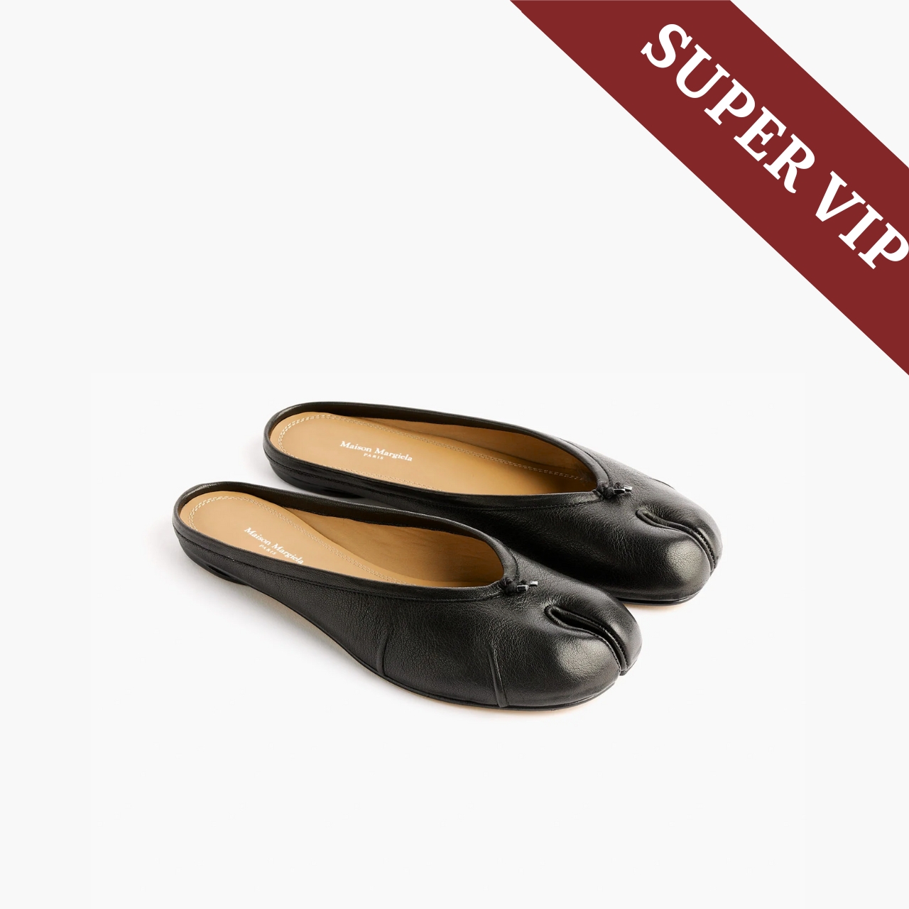 Super Vip 1:1 - Maison Margiela Tabi Ballerina Mule Black S39WZ0105P6378T8013