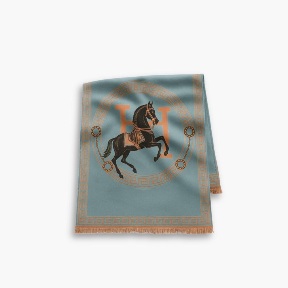 Hermes Cashmere Muffler Blue