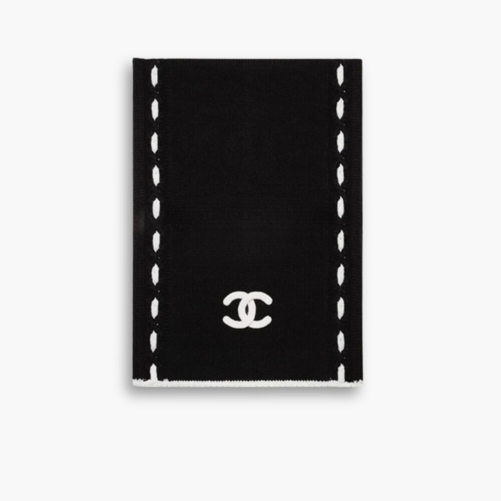 Chanel CC Logo Cashmere Scarf Black 180Cm